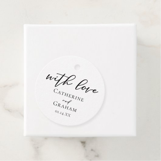 Eenvoudige zwarte Typografie Chic Modern Formal We Bedankjes Labels (In situ)