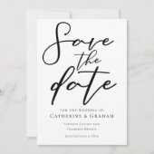 Eenvoudige zwarte Typografie Chic Modern Winter Save The Date (Voorkant)