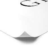 Eenvoudige zwarte Typografie Formele bruiloft Welk Poster (Hoek)