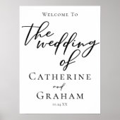 Eenvoudige zwarte Typografie Formele bruiloft Welk Poster (Voorkant)