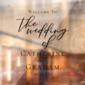 Eenvoudige zwarte Typografie Formele bruiloft Welk Raamsticker (Vel 2)