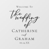 Eenvoudige zwarte Typografie Formele bruiloft Welk Raamsticker (Vel)