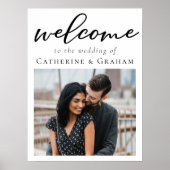 Eenvoudige Zwarte Typografie Foto Welkom Bruiloft Poster (Voorkant)