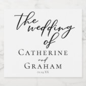 Eenvoudige zwarte Typografie Modern Formal Wedding Sparkling Wijnetiket (Enkel label)