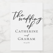 Eenvoudige zwarte typografie Moderne formele bruil Wijn Etiket (Enkel label)