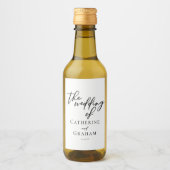 Eenvoudige zwarte typografie Moderne formele bruil Wijn Etiket (Voorkant)