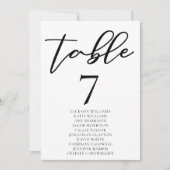 Eenvoudige zwarte typografie Tafelnummer w / Namen (Voorkant)