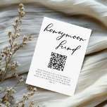 Eenvoudige zwarte Typografie Weddenschap Honeymoon Informatiekaartje<br><div class="desc">Gewoon chic en stijlvol,  onze minimalistische winterbruiloft collectie beschikt over elegante cursieve typografie voor uw moderne evenement. Maak indruk op uw gasten met een formele avond bruiloft bijsluiter kaart met eenvoudig zwart script voor een huwelijksreis fonds. Voeg de QR-code toe voor uw registerwebsite.</div>