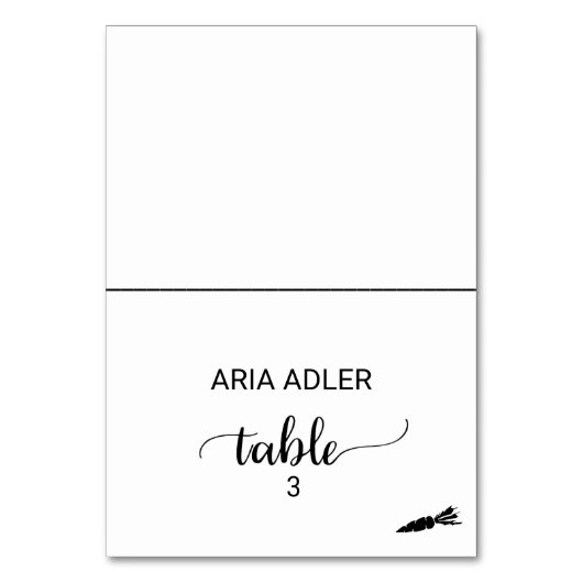 Eenvoudige zwarte vegetarische maaltijdoptie Plaat Kaart (Voorkant)