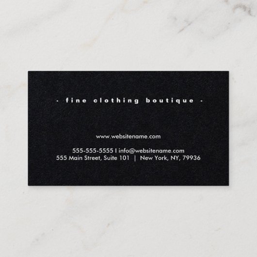 Eenvoudige zwarte Visitekaartjes (Achterkant)