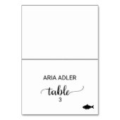 Eenvoudige zwarte vismaaloptie-plaatskaart kaart (Voorkant)