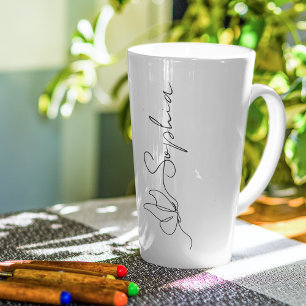 Eenvoudige Zwarte Vlinder Lijnkunst Aangepaste Naa Latte Mok