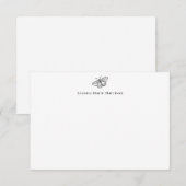 Eenvoudige zwarte vlindermonogram-notitiekaart bedankkaart (Voorkant / Achterkant)