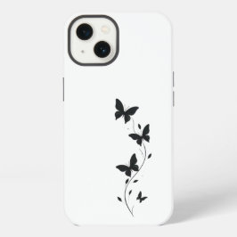 Eenvoudige zwarte vlinders iPhone 13 hoesje