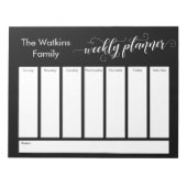 Eenvoudige zwarte weekbanner voor script notitieblok (Voorkant)