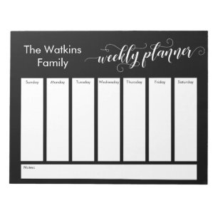Eenvoudige zwarte weekbanner voor script notitieblok