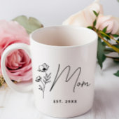 Eenvoudige Zwarte Wildflower Bloemen Gepersonalise Koffiemok