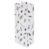 Eenvoudige zwarte winter Pinecone Waterverf Kerstm Wijn Cadeautas (Achterkant Gekanteld)