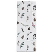 Eenvoudige zwarte winter Pinecone Waterverf Kerstm Wijn Cadeautas (Voorkant)