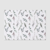 Eenvoudige zwarte winterkerst met botanische Water Tissuepapier (Voorkant)