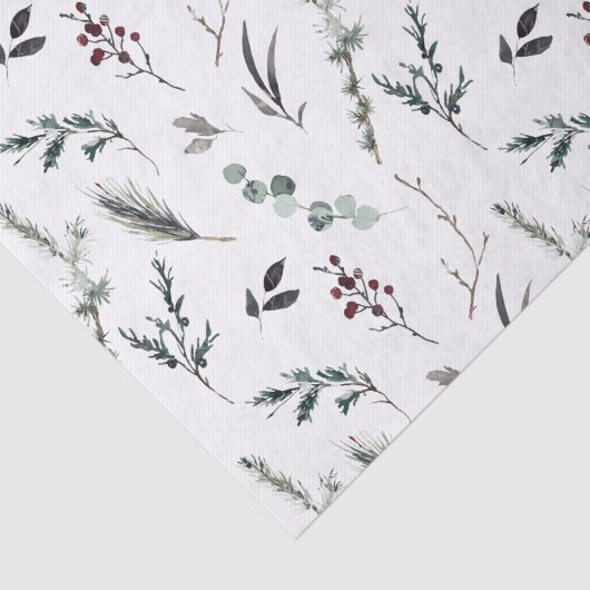 Eenvoudige zwarte winterkerst met botanische Water Tissuepapier (Detail)