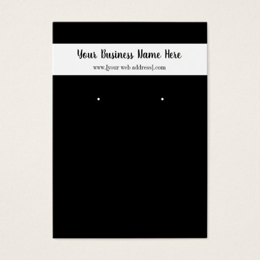 Eenvoudige zwarte, witte, aangepaste draagkaart visitekaartje (Voorkant)