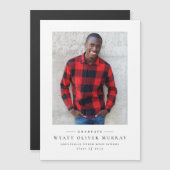 Eenvoudige zwarte witte afstuderen aankondigingsma (Voorkant / Achterkant)