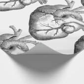 Eenvoudige zwarte witte anatomie hartillustratie cadeaupapier (Hoek)