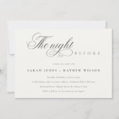 Eenvoudige Zwarte Witte avond van het Manuscript a Bedankkaart (Voorkant)