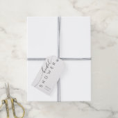 Eenvoudige Zwarte & Witte Bedankt Bruidsdouche Cadeaulabel (Met Touw)