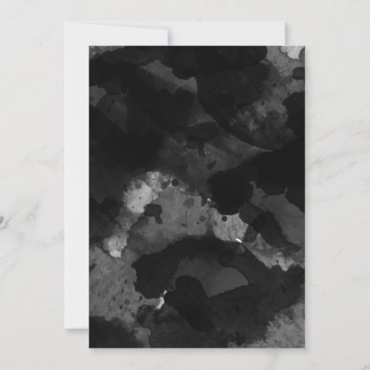 Eenvoudige zwarte witte bruiloft bespaart de datum save the date (Achterkant)