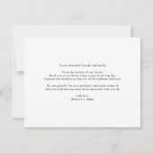 Eenvoudige zwarte & witte bruiloft foto Hartelijk  Bedankkaart (Achterkant)