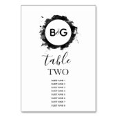 Eenvoudige zwarte witte bruiloft gastnamen kaart (Achterkant)