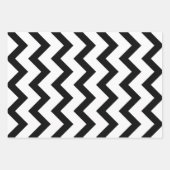Eenvoudige zwarte witte chevron patroonlijn retro inpakpapier vel (Voorkant 2)