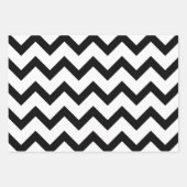 Eenvoudige zwarte witte chevron patroonlijn retro inpakpapier vel (Voorkant)