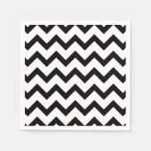 Eenvoudige zwarte witte chevron patroonlijn retro servet (Voorkant)