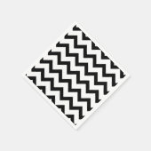 Eenvoudige zwarte witte chevron patroonlijn retro servet (Hoek)