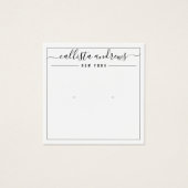 Eenvoudige zwarte, witte, cursieve oorenkaart vierkante visitekaartjes (Voorkant)