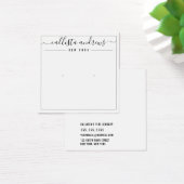 Eenvoudige zwarte, witte, cursieve oorenkaart vierkante visitekaartjes (Bureau)