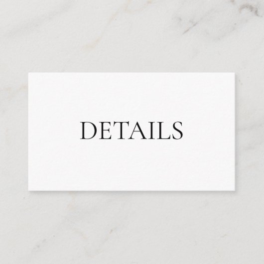 Eenvoudige zwarte witte details Weduwswebsite QR-c Informatiekaartje (Voorkant)