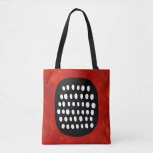 Eenvoudige Zwarte Witte en Rode Boodschappentas Tote Bag
