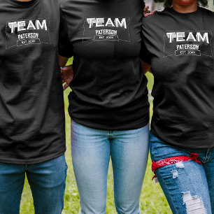 Eenvoudige Zwarte Witte Familie Aangepaste Sportte T-shirt