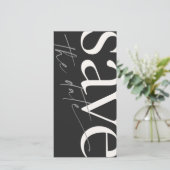 Eenvoudige Zwarte Witte Foto Save The Date (Staand voorkant)