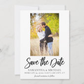 Eenvoudige zwarte & witte foto Save the Date Kaart (Voorkant)