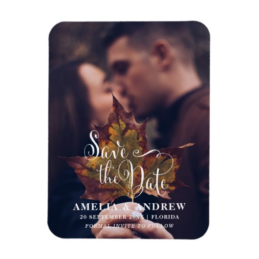 Eenvoudige zwarte & witte foto Sla de datum op Magneet (Verticaal)