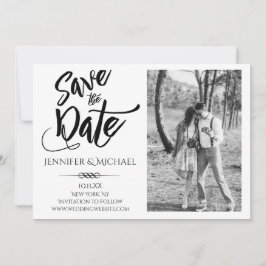 Eenvoudige zwarte witte foto Sla de datum op Save The Date
