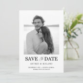 Eenvoudige zwarte & witte foto Sla de datum op Save The Date (Staand voorkant)