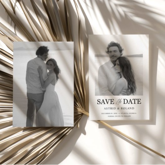 Eenvoudige zwarte & witte foto Sla de datum op Save The Date