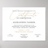 Eenvoudige Zwarte Witte Gouden Certificaat Award D Poster (Voorkant)