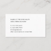 Eenvoudige zwarte witte gouden hartslag Haarstylis Visitekaartje (Achterkant)